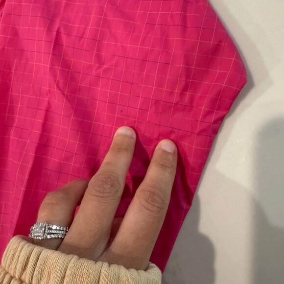 Vintage Nike ACG Running Windbreaker Rain Jacket Womens Small Bright Pink Check - Picture 8 of 8